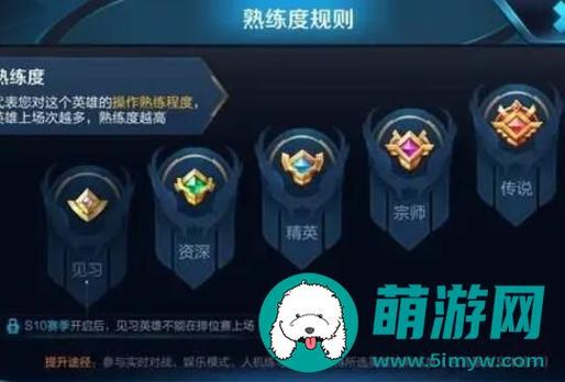 王者荣耀新熟练度等级