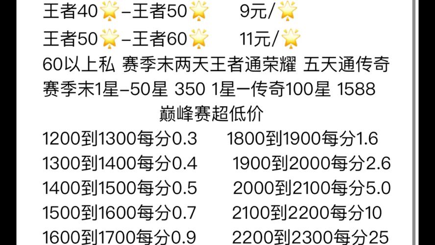 王者荣耀代打一般都是怎么收费的?