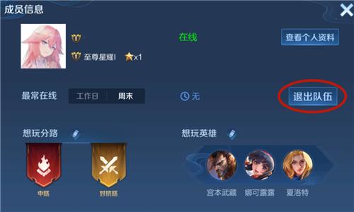 王者荣耀战队怎么退出